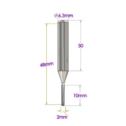 2x10mm Straight Bit Trimmer Bit