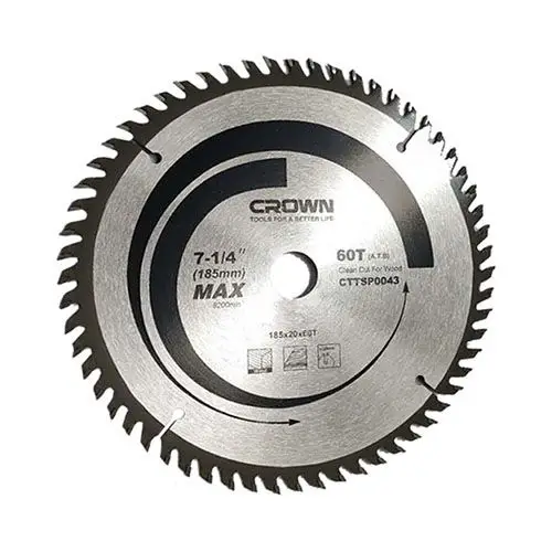 CROWN TCT Circular Saw Blade for Wood 185mm (7-1/4 inch) 60T CTTSP0043