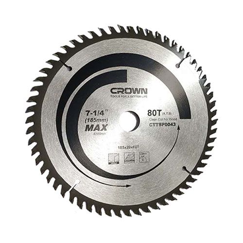 CROWN 7-1/4 " TCT Circular Saw Blade for Wood 185mm 80T Model:CTTSP0048 - Kings Trading